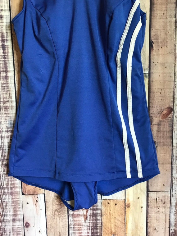 1960's One Piece Swimsuit, Vintage Royal Blue and… - image 4