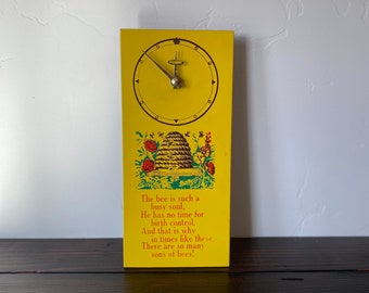 Vintage Wall Clock, Vintage Bees Clock, Vintage Sons of Bees Clock, 70's Retro Wall Clock