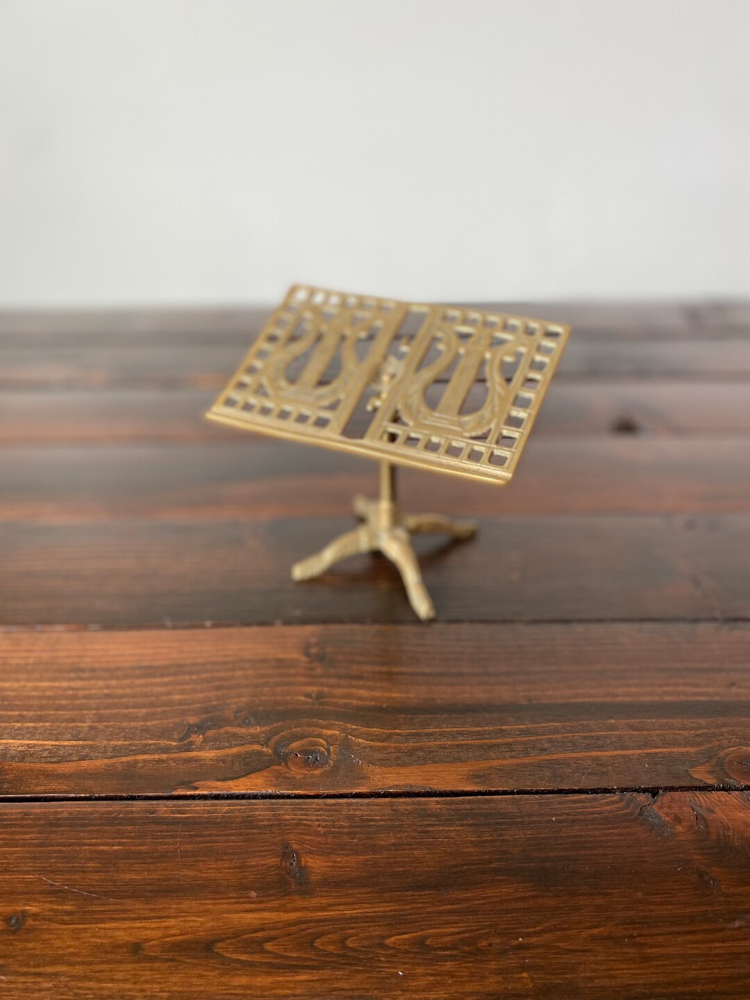 Vintage Brass Music Stand, Vintage Decorative Miniature Brass Music