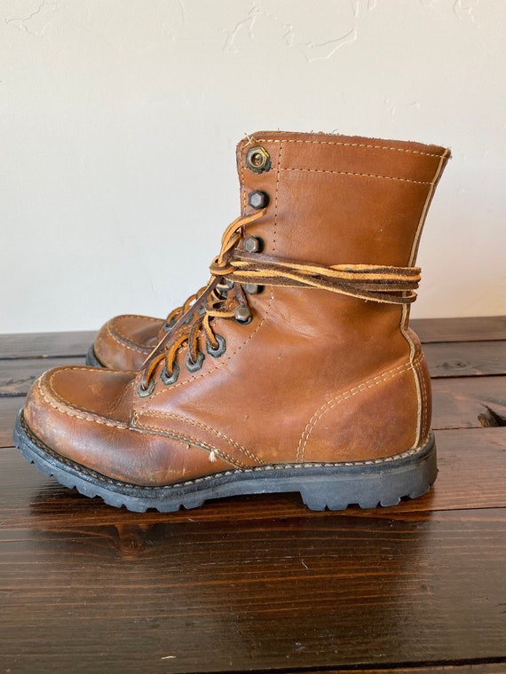 Vintage Leather Hiking Mountaineering Boots, Vint… - image 7
