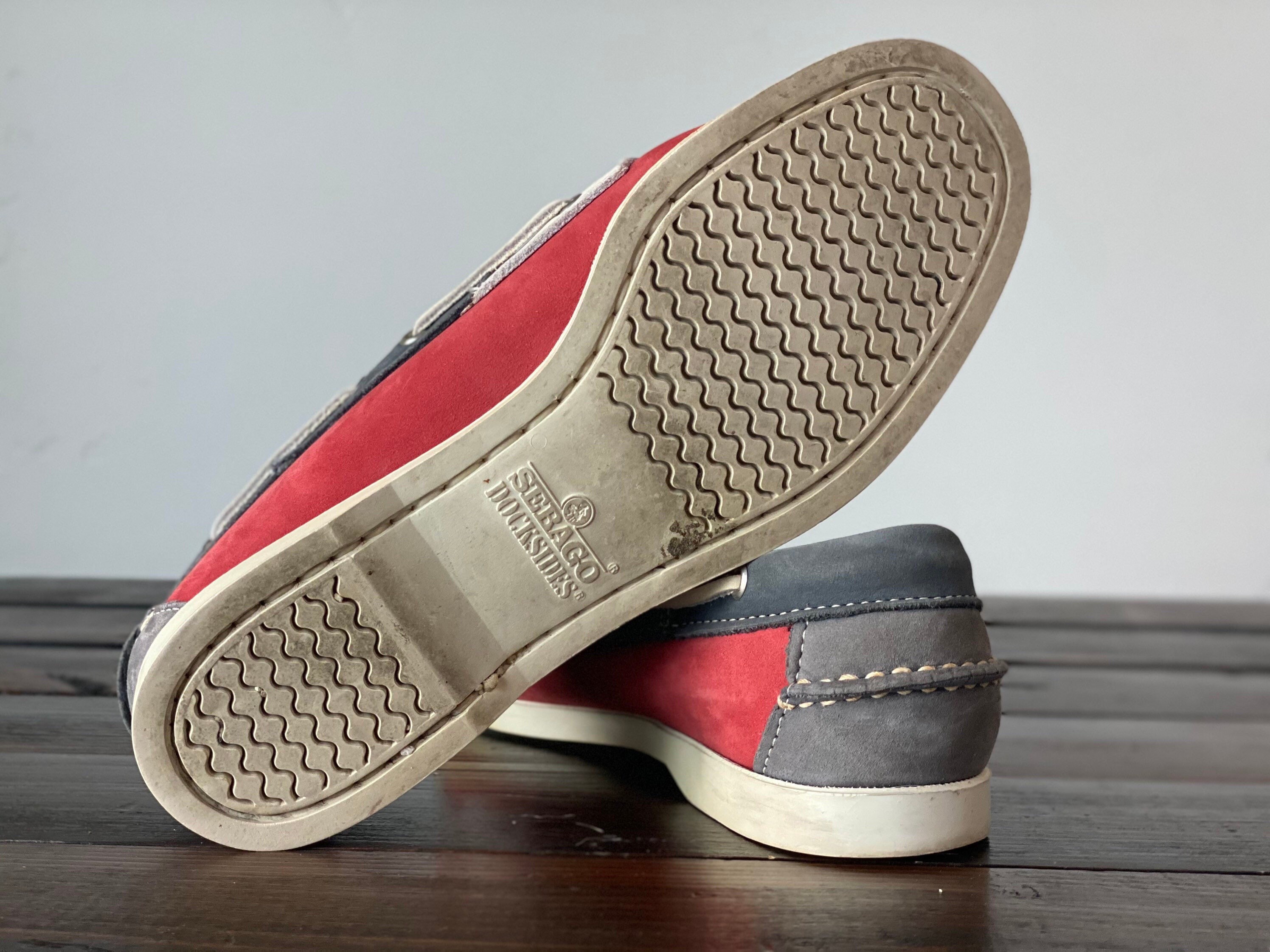 80s Sebago Dockside Loafers: Patchwork Suede Boat Shoes  display picture 1