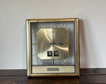 Rare MCM Marcel Quartz Westminster Hourly Chime Date Clock