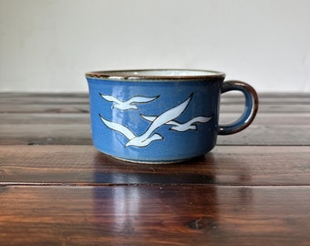 Vintage Otagiri Handpainted Seagulls Handled Soup Mug
