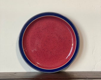 Vintage Denby-Langley Harlequin Salad Plates, Vintage Denby Harlequin Red and Blue Salad Plates Multiple Plates Available