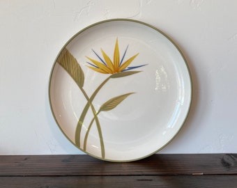 Mid Century Winfield Pottery Birds of Paradise Chop Platter, Vintage Winfield Ware Birds of Paradise Large Serving Platter 2 Available