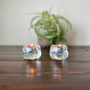 Vintage Nuutajarvi 1793 Tealight Candleholders, Set of 2 Nuutajarvi 1793 Wartsila Finland Finnish Tea Light Candleholders