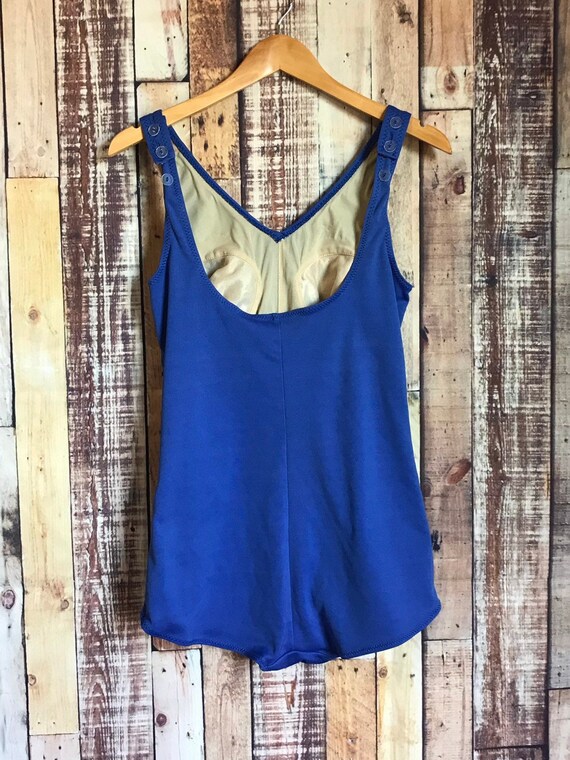 1960's One Piece Swimsuit, Vintage Royal Blue and… - image 5