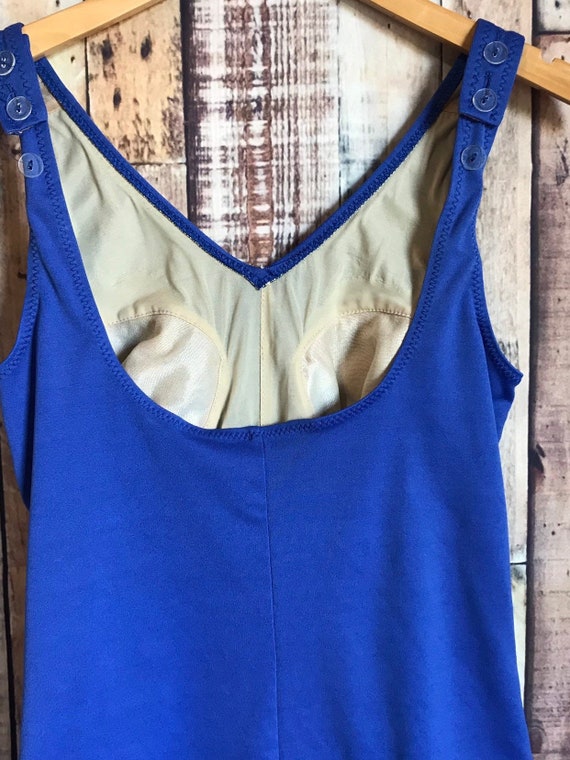 1960's One Piece Swimsuit, Vintage Royal Blue and… - image 7