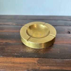 Vintage Brass Ashtray, Large Mid Century Brass Ash Tray