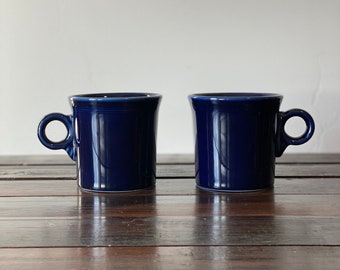 Vintage Fiestaware Blue Coffee Cups Set of 2