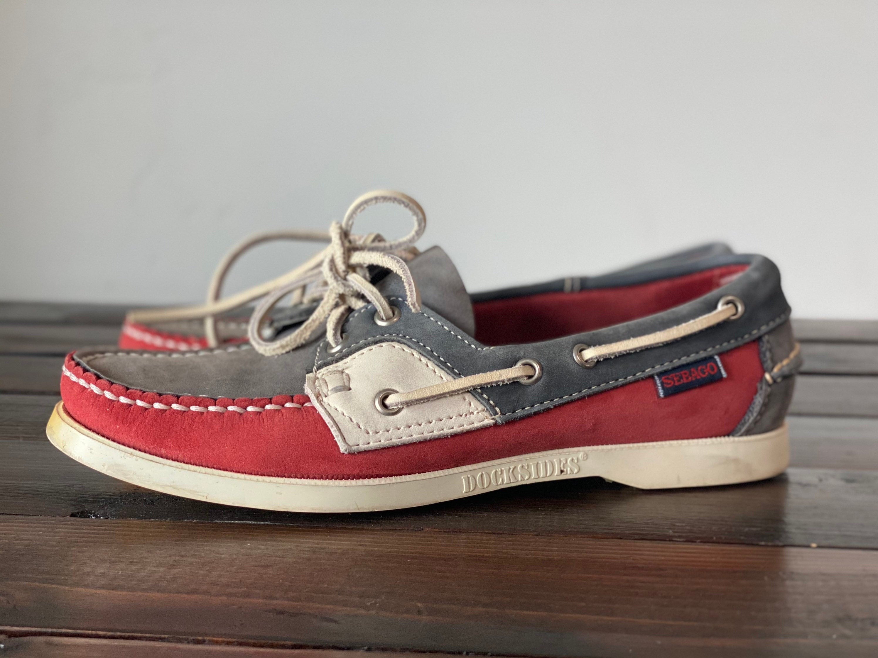 Sebago Wentworkth Two Eye Boat Shoes Men’s 8 US Red Red Leather Casual Lace Up Authentic Original™ 2-Eye Boat Shoe Red | Sperry main image 4