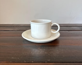 Vintage Midwinter Stonehenge White Flat Cup and Saucer