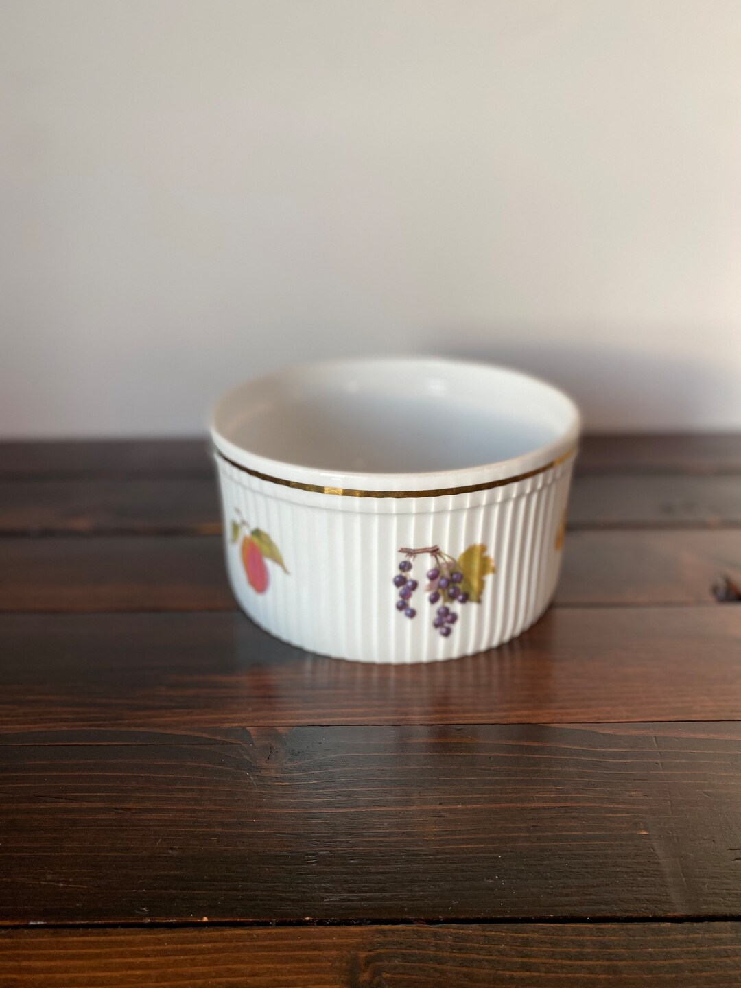 Vintage Royal Worcester Evesham Souffle Dish, Vintage Royal Worcester