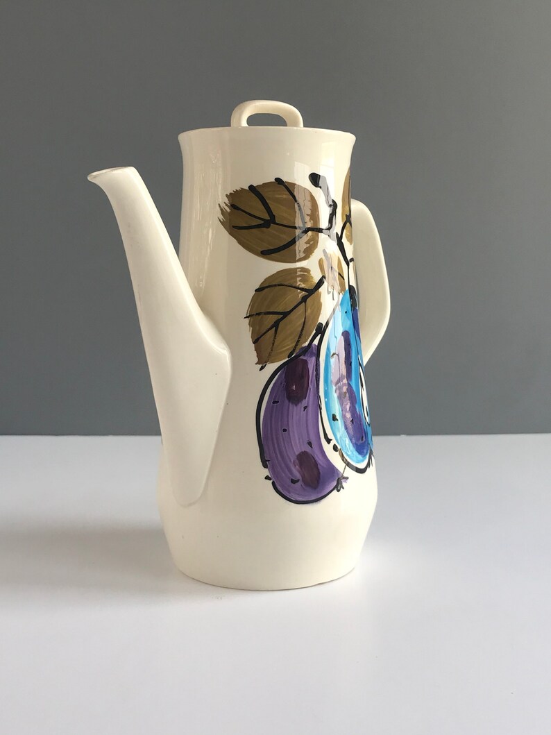 Mid Century Vera Neumann Forbidden Fruit by Island Worcester Coffee Tea Pot Vintage Modern Vera Neumann Island Worcester Coffee Pot