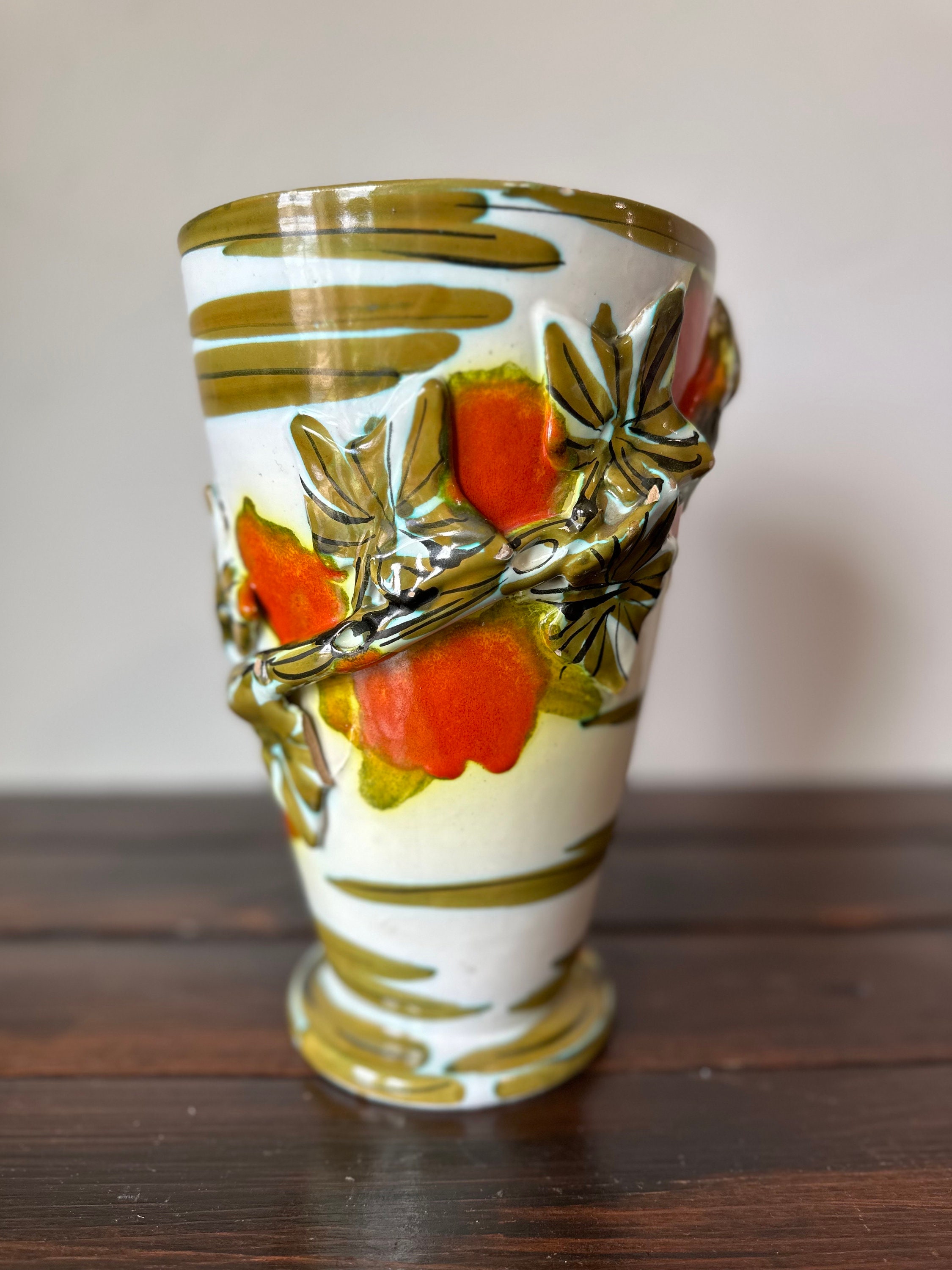 Vintage Mid Century Modern Italian Art Pottery Vase Signed and Numbered ...