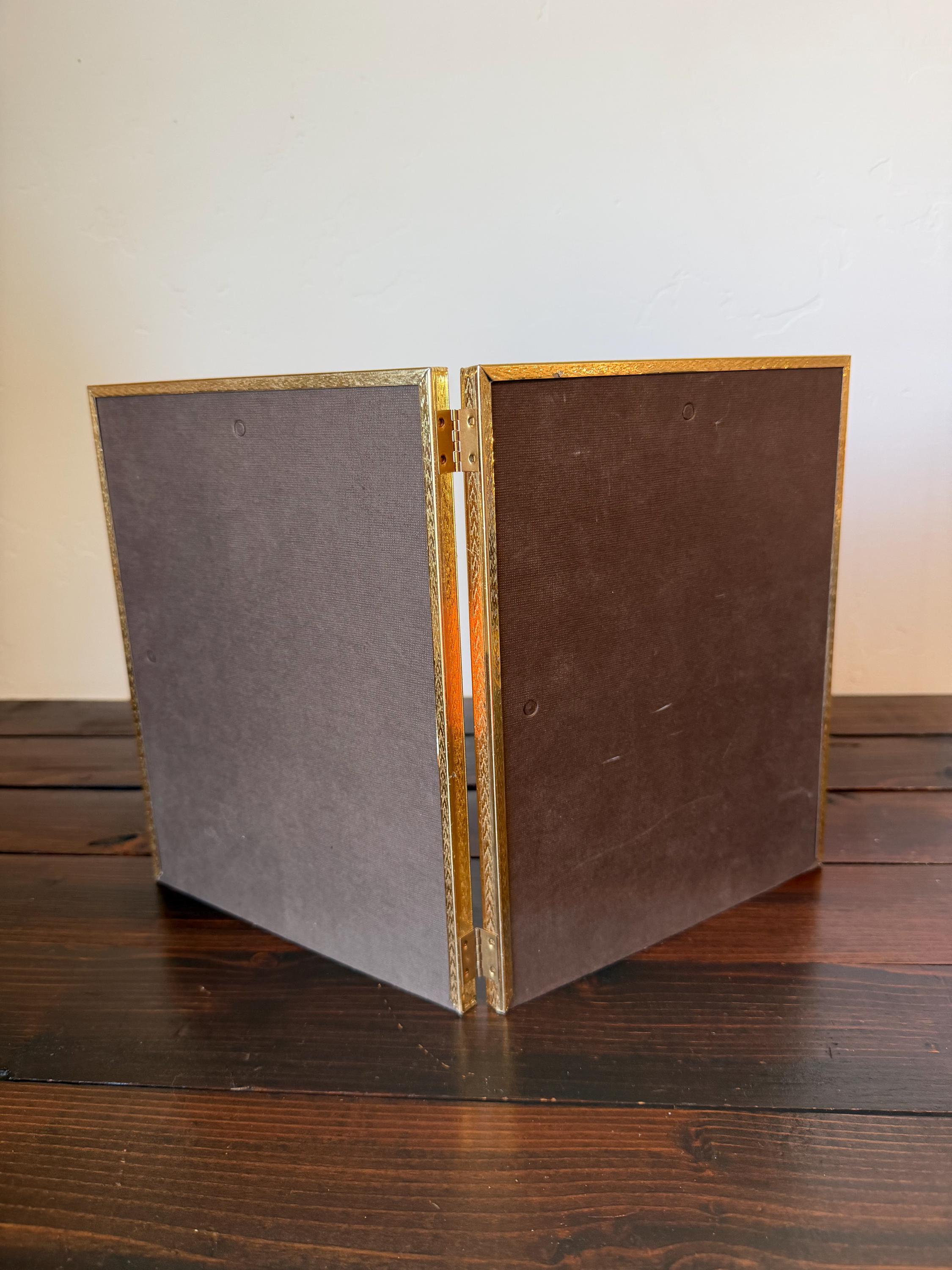 Vintage Brass Hinged Double Picture Frame 8x10| Gold Folding Twin Photo ...