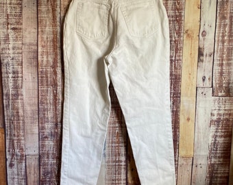 80s Vintage LA Blues White Denim Jeans, High Waist (29x30)