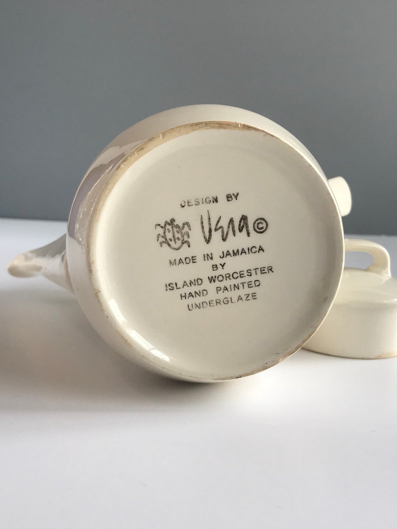 Mid Century Vera Neumann Forbidden Fruit by Island Worcester Coffee Tea Pot Vintage Modern Vera Neumann Island Worcester Coffee Pot