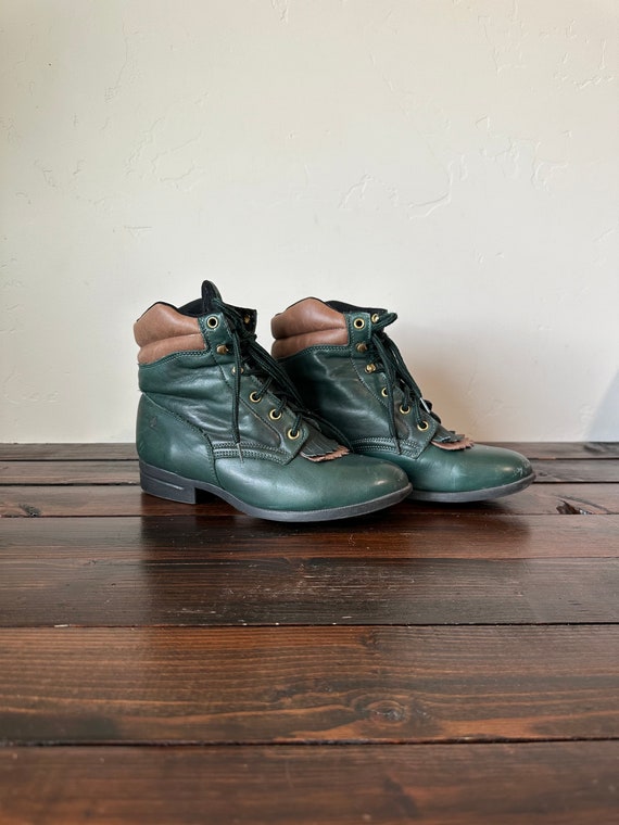 80's Laredo Performair Green Leather Boots, Laredo