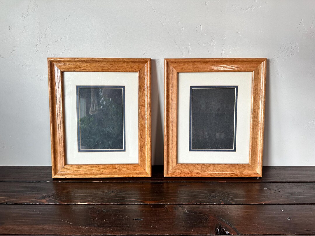 Set of 2 Rustic Wood Picture Frames | 5x7 With Mat | Farmhouse Gallery ...