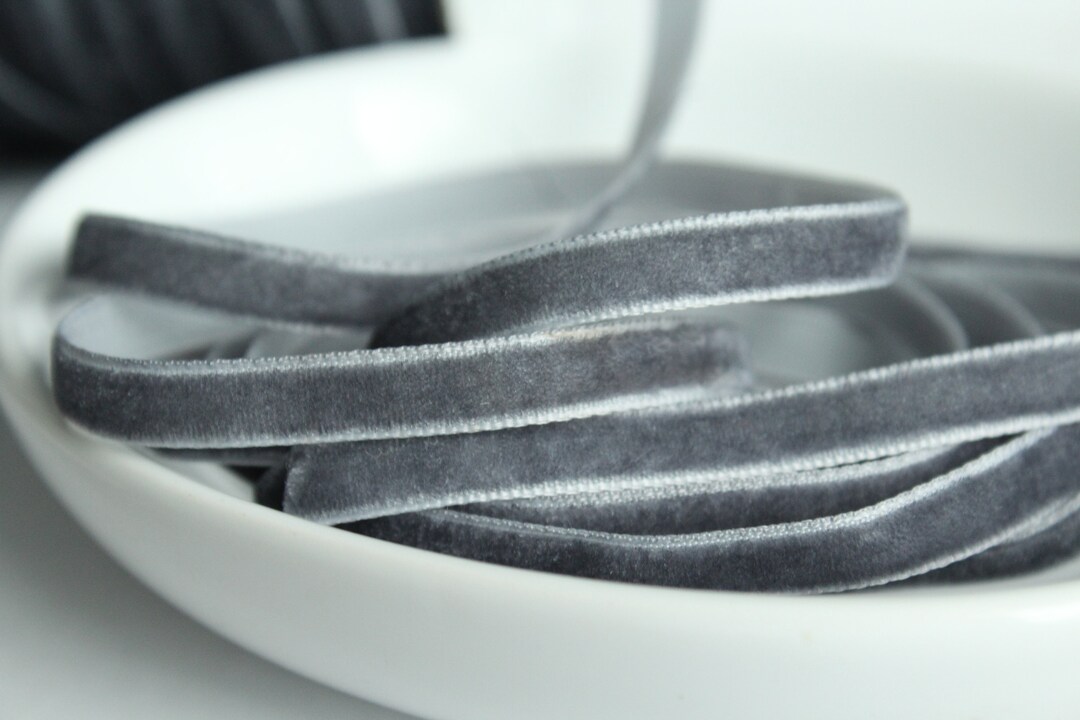 1/4 Inch (7 Mm) Dark Gray Velvet VRNGTX14-189 - Etsy