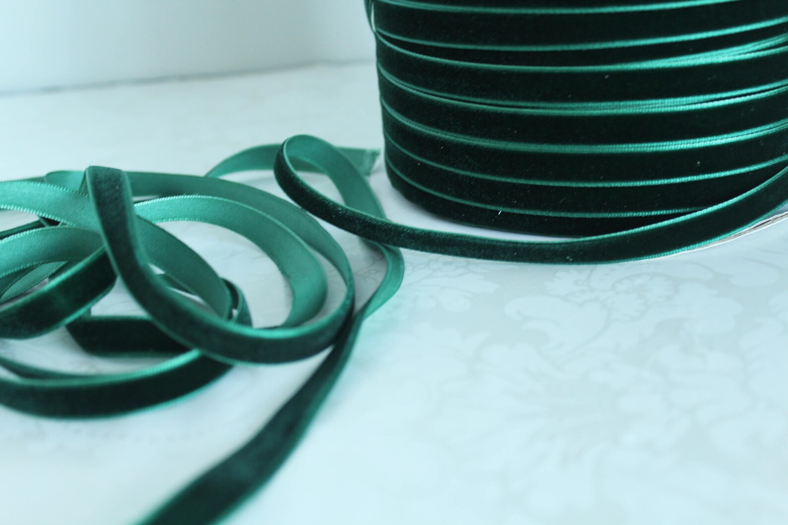 3/8 Inch 10 Mm Hunter Green Velvet Ribbon / Single-face | Etsy