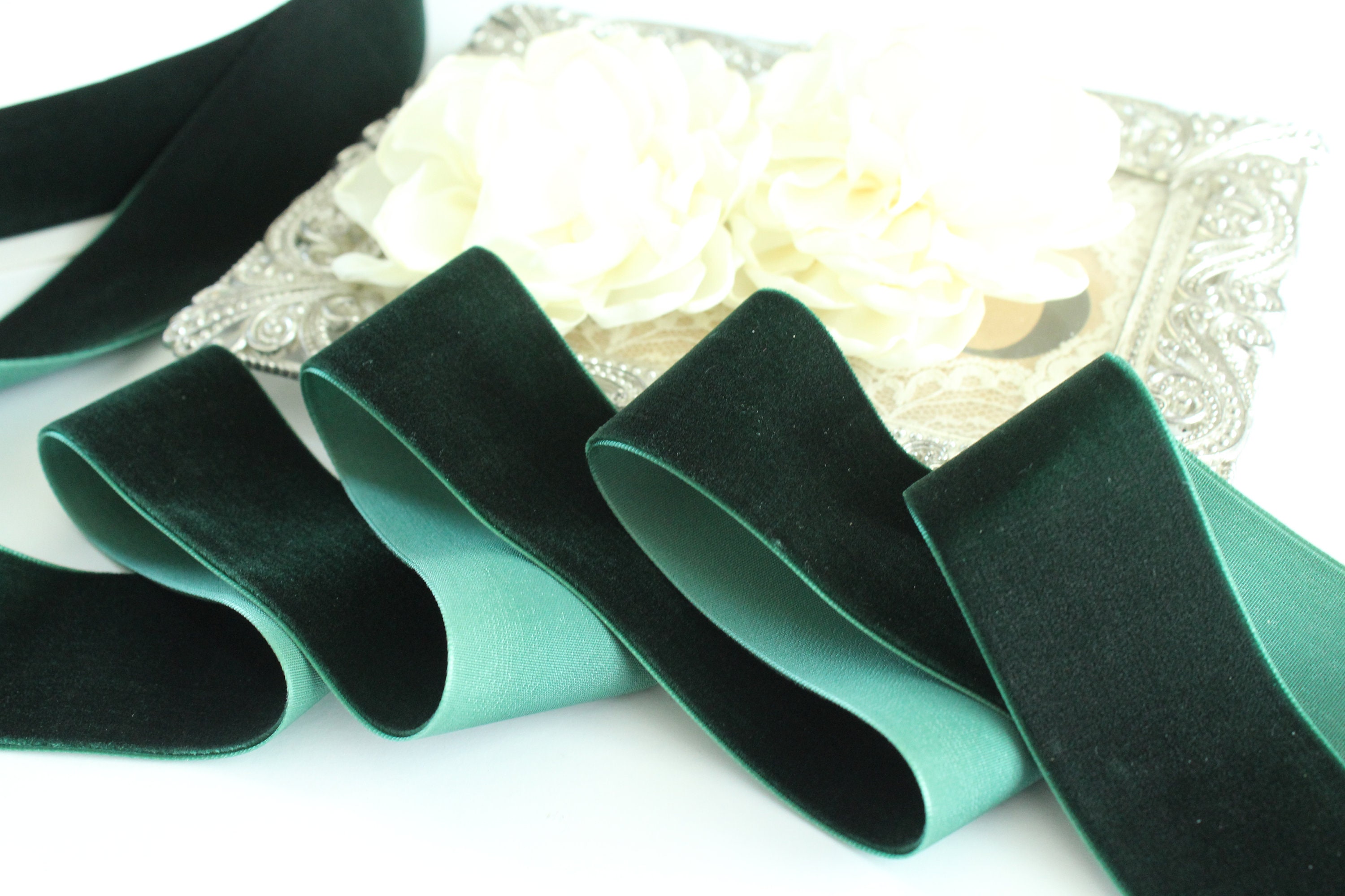 1.5 Inch 38mm Hunter Green Velvet Ribbon / Green Velvet / | Etsy