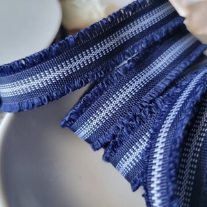 Navy and White Poly Ribbon 5yds