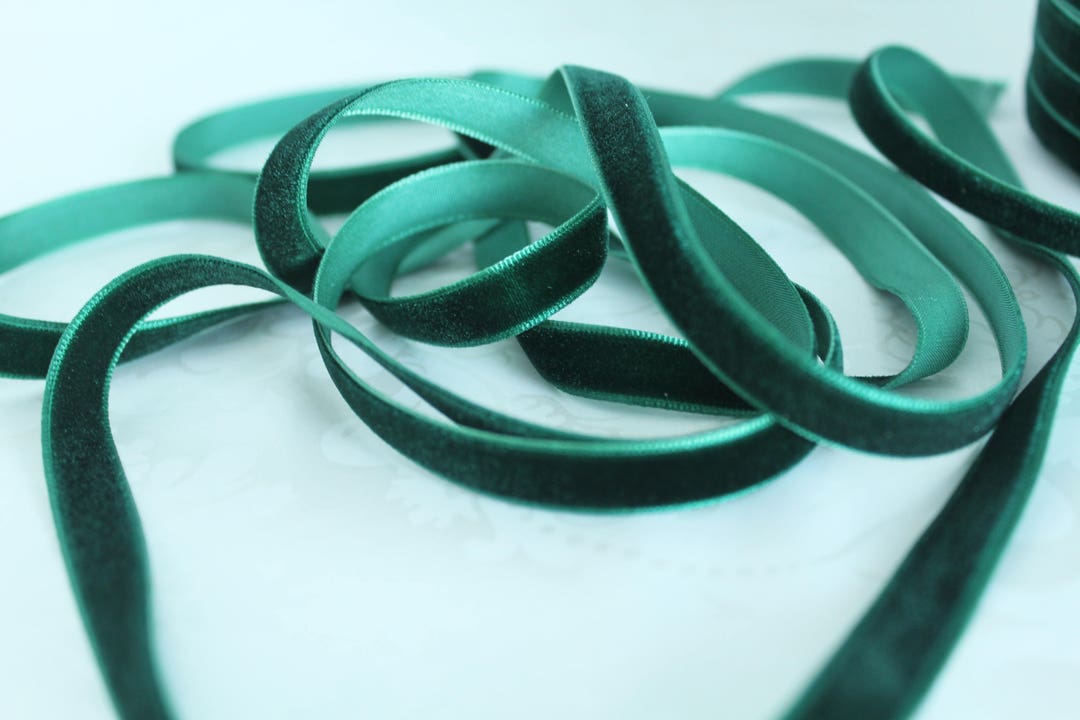 3/8 Inch 10 Mm Hunter Green Velvet Ribbon / Single-face - Etsy