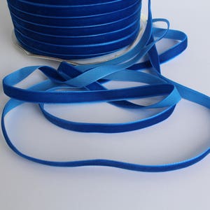 3/8 inch  (10 mm ) Royal Blue Velvet Ribbon / Single-face velvet ribbon  /  VRPHX38-070