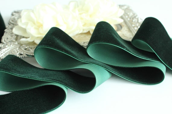 1.5 Inch 38mm Hunter Green Velvet Ribbon / Green Velvet / | Etsy