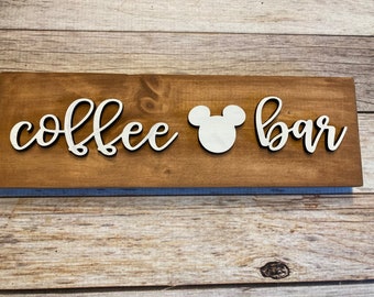 Coffee Bar Wood Sign - Coffee Bar 3D Wood Sign - Wood Coffee Sign - Wood 3D Sign