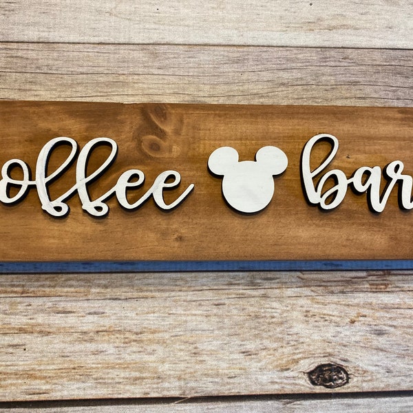 Coffee Bar Wood Sign - Coffee Bar 3D Wood Sign - Wood Coffee Sign - Wood 3D Sign