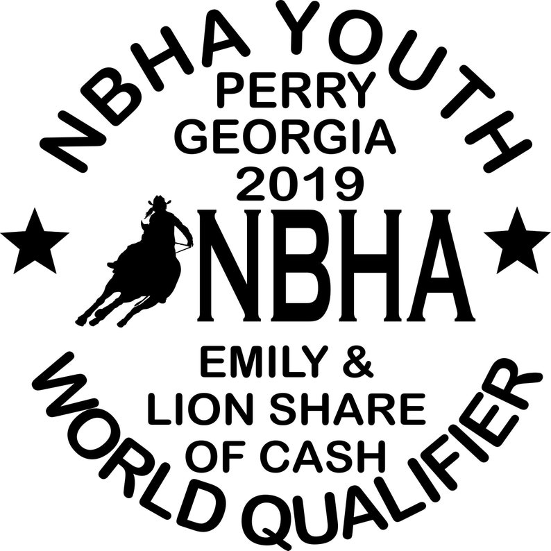 NBHA Youth World Qualifier Decal Personalized ANY Year Etsy