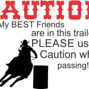 Horse Trailer Caution Decal, Small