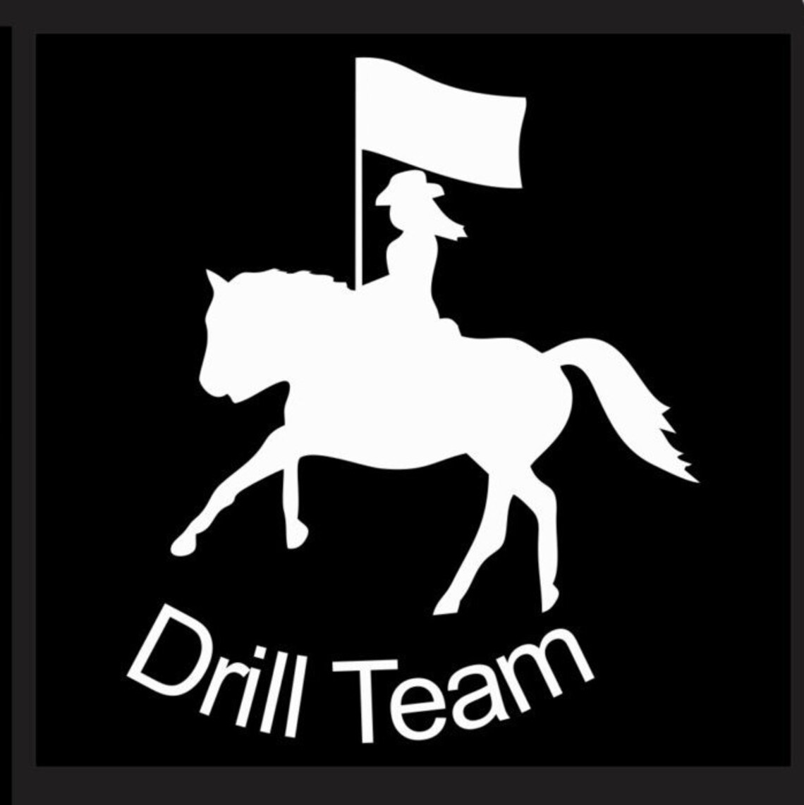 Drill Team Horse and Flag Decal Horse and Flag Sticker - Etsy