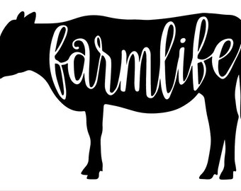 Farmlife Cow Decal - Car Sticker - Window Sign