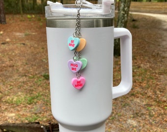 Tumbler charms - Conversation Hearts - Valentine Tumbler Charms