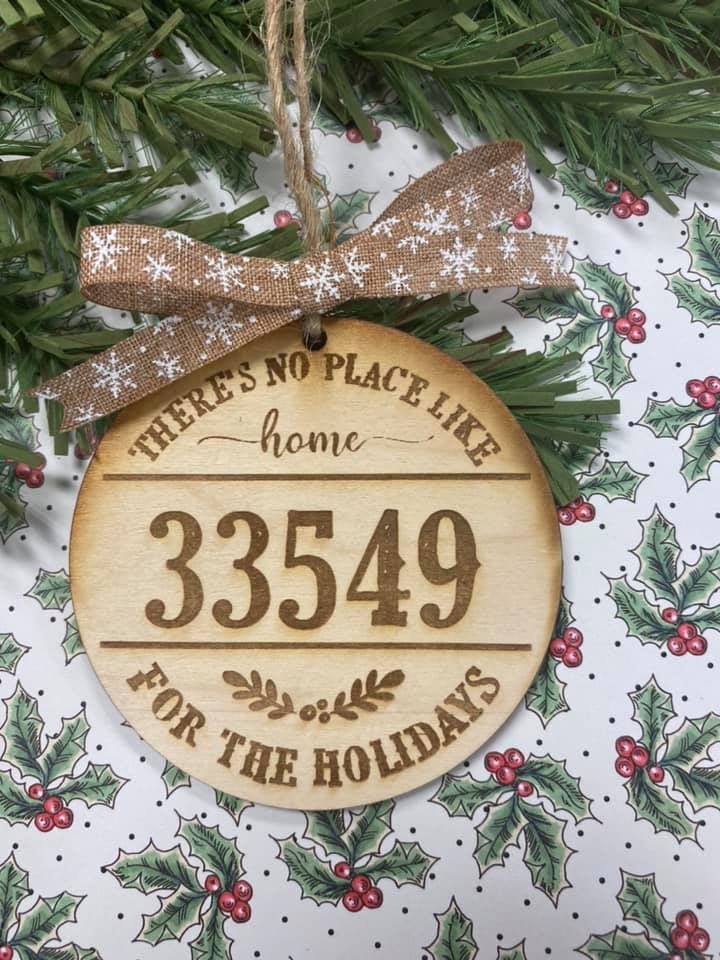 Custom Zip Code Christmas Ornament No Place Like Home Etsy UK