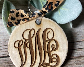 Wooden Monogram Keychain,  Personalized Keychain,  Monogram Keychain