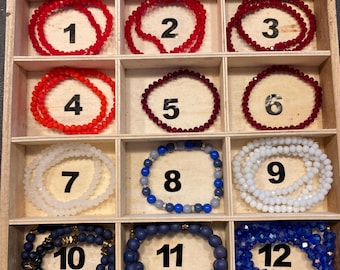 Beaded Bracelets - Friendship Bracelets - Patriotic Bracelet - Blue Friendship Bracelet - Red Friendship Bracelet - Stack Bracelets
