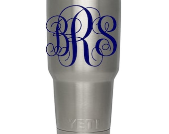 Tumbler Monogram Decal, Cup Vinyl Monogram Decal, monogram Decal,