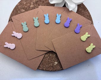 Clay Easter Peeps Bunny Stud Earrings - great for Easter Holiday