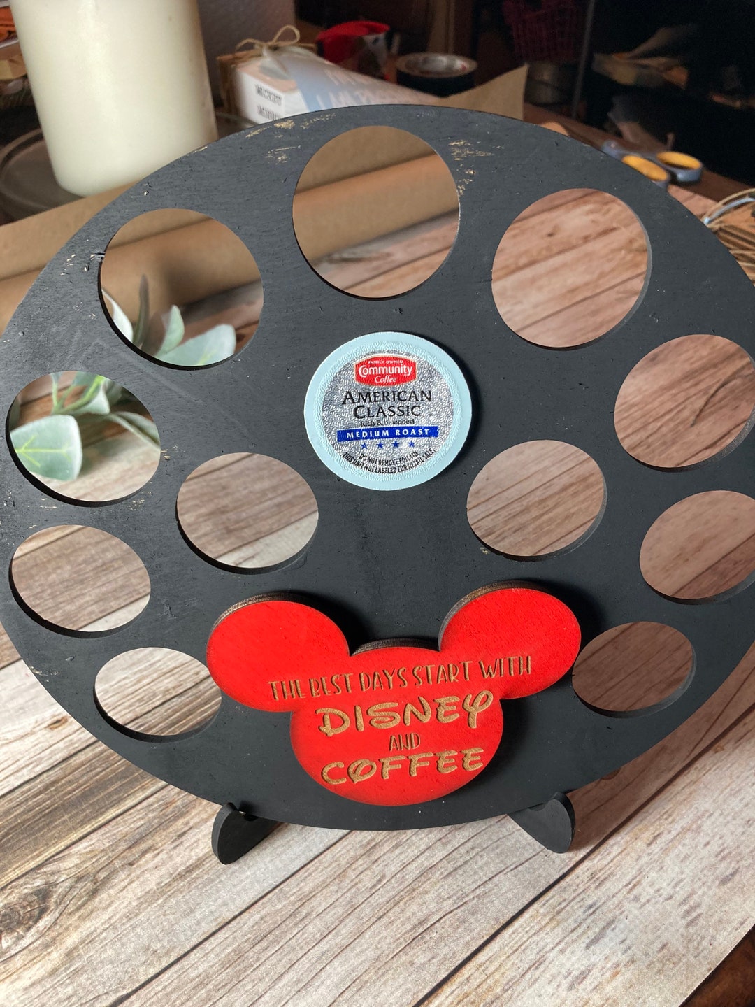 Kcup Holder Disney Style Wooden Kcup Holder Etsy