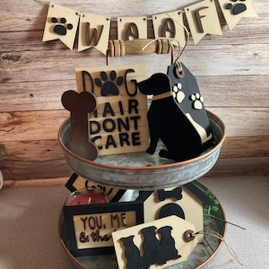 Dog Tier Tray,  Wooden Tier Tray Decor,  Dog Decor,  Puppy Tier Tray, Puppy Decor, Doghouse Decor