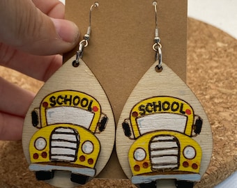 School Bus Earrings - Bus Driver Dangle Earrings - Bus Stud Earrings