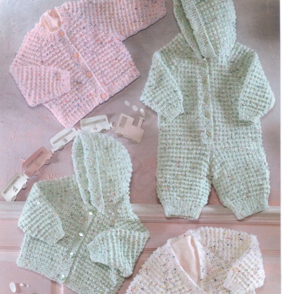Baby/'s All-In-One Jumpsuit and Jacket Knitting Pattern