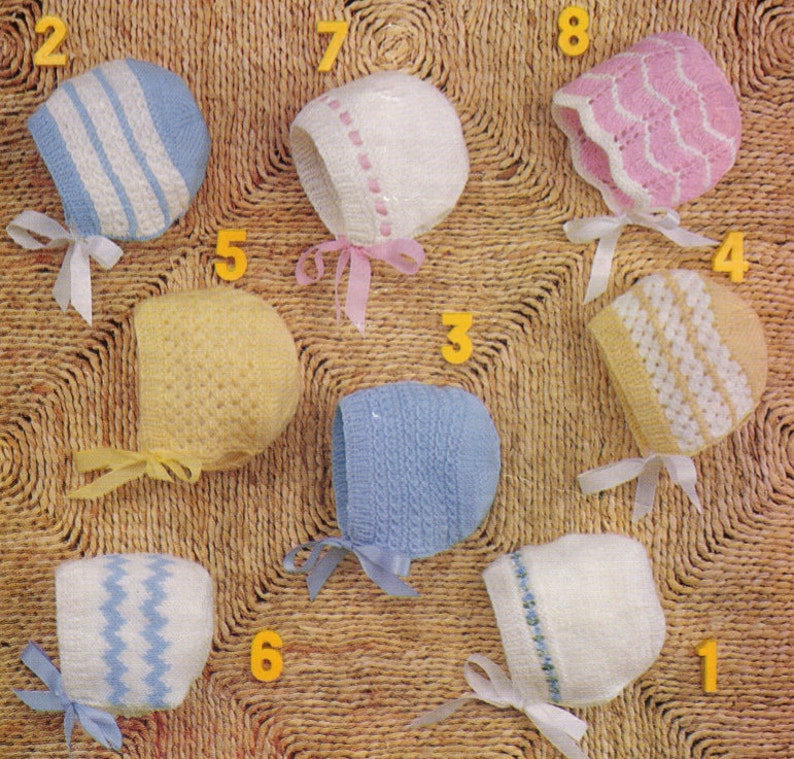 Knit Baby With Ribbons 8 Different Styles Size 1 Month Etsy