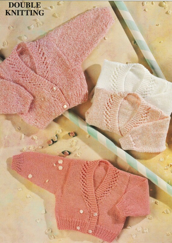 GIRL BOY BABY SWEATER JACKET CARDIGAN 4PLY KNITTING PATTERN 14-20/" 2796