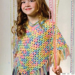 Patrón de crochet vintage Poncho de la abuela /OhhhBabyBaby/ chal capa de cobertura cuadrado de la abuela cinta retro jersey fácil pdf descarga instantánea
